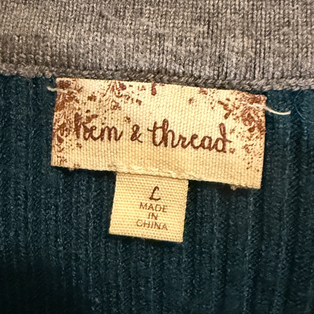 Hem & Thread Striped Ribbed Long Sleeve Sweater Top - Picture 6 of 7